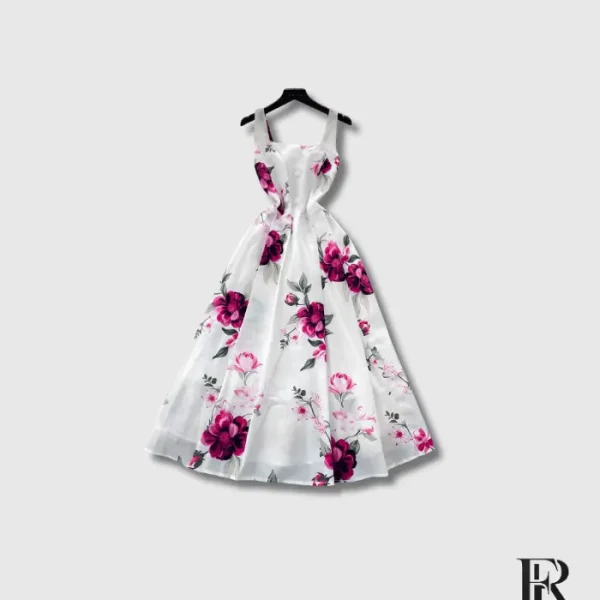 Aurelia Square Neck Floral Midi Dress