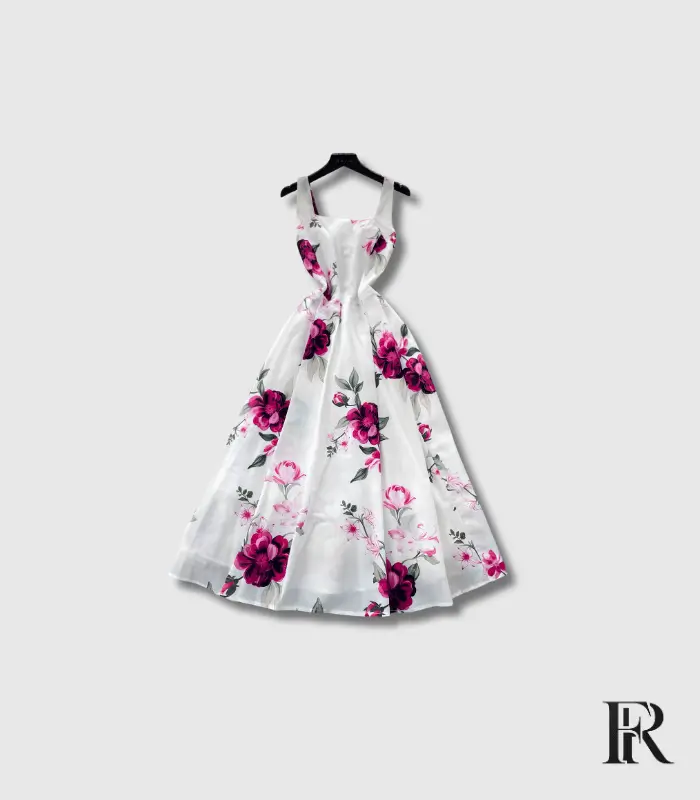 Aurelia Square Neck Floral Midi Dress