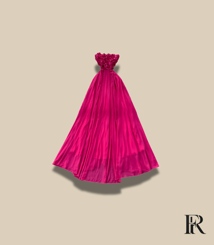 Valentina Strapless Rose Bustier Maxi Gown