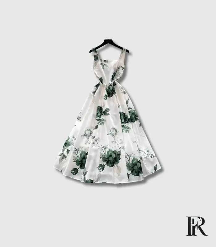 Aurelia Square Neck Floral Midi Dress