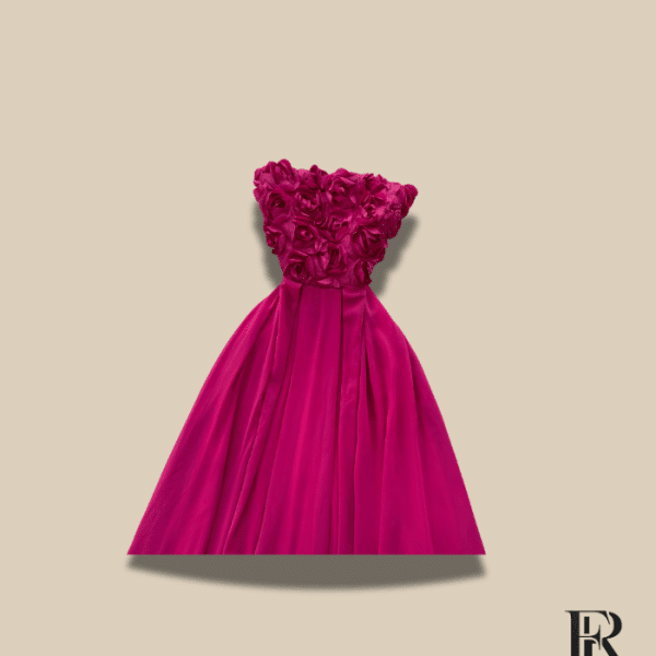 Valentina Strapless Rose Bustier Maxi Gown