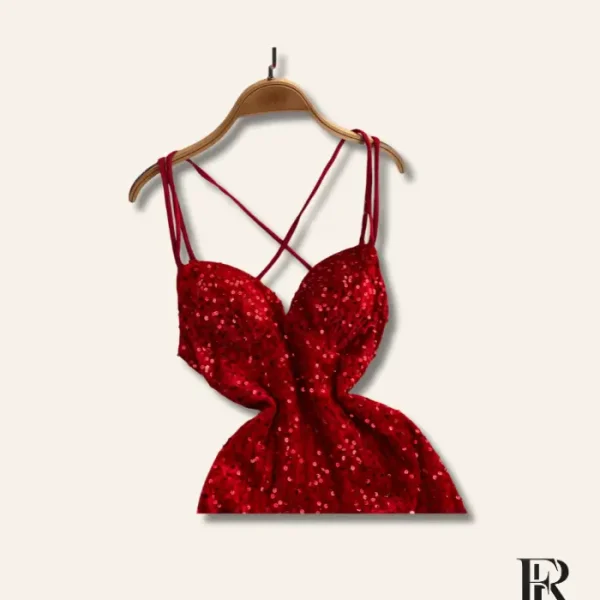 Ruby Shimmer Sequin Mermaid Gown