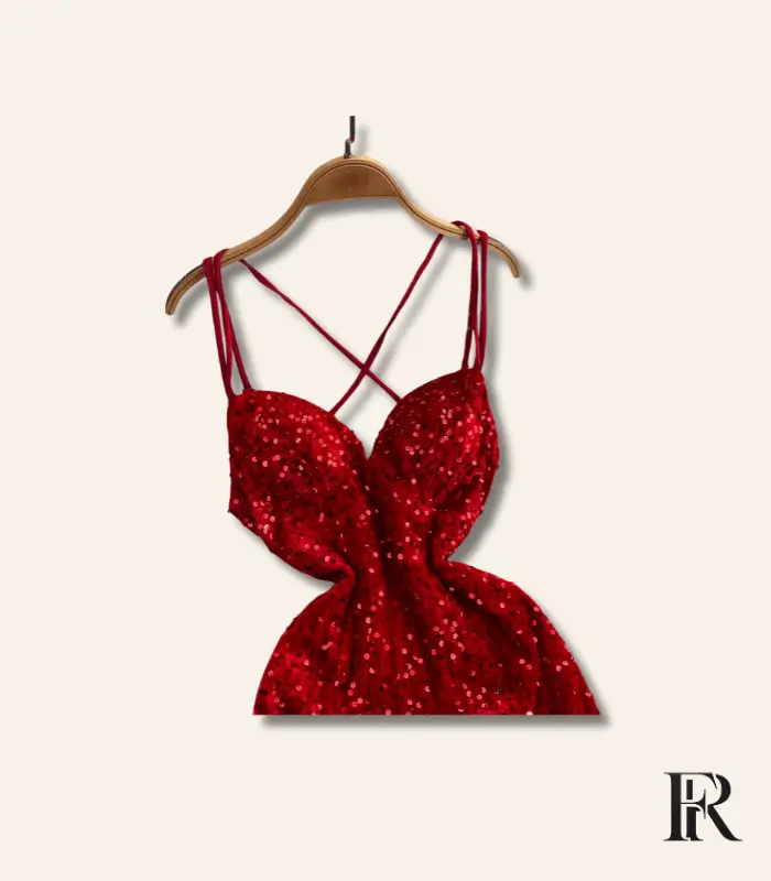 Ruby Shimmer Sequin Mermaid Gown