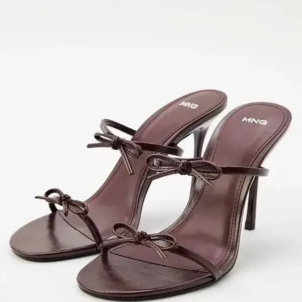 Vivienne Double Bow Strappy Heeled Mules