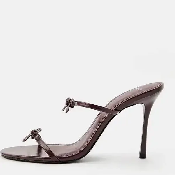 Vivienne Double Bow Strappy Heeled Mules
