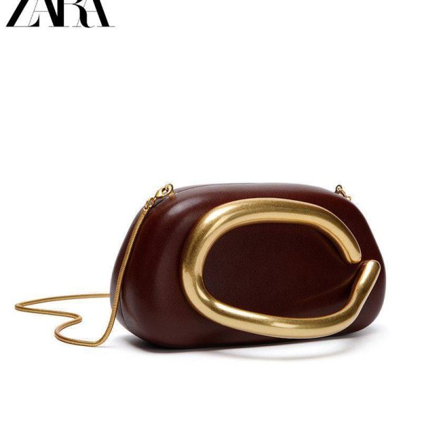 Aurelia Abstract Sculptural Handle Hardcase Clutch