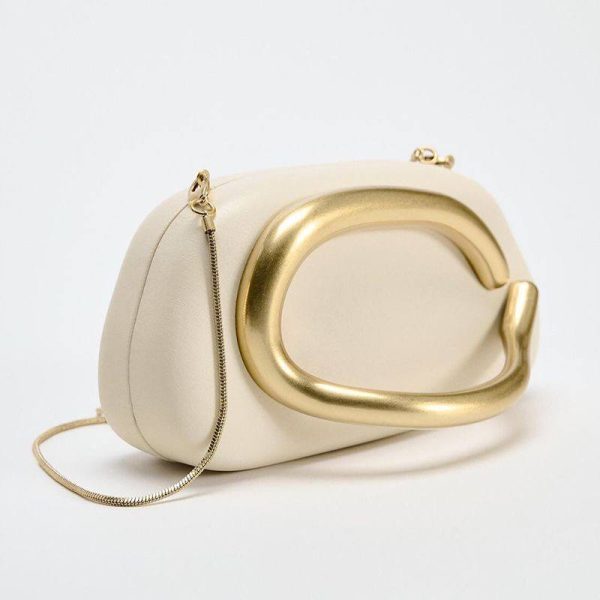 Aurelia Abstract Sculptural Handle Hardcase Clutch