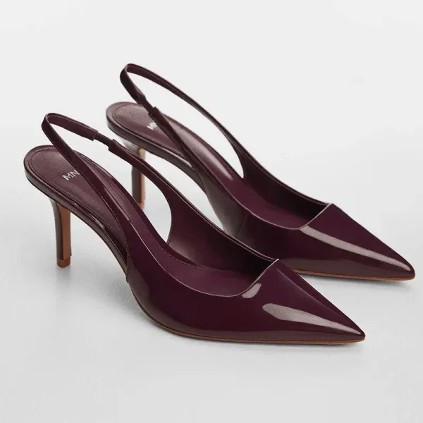 Aria Pointed-Toe Stiletto Slingback Heels